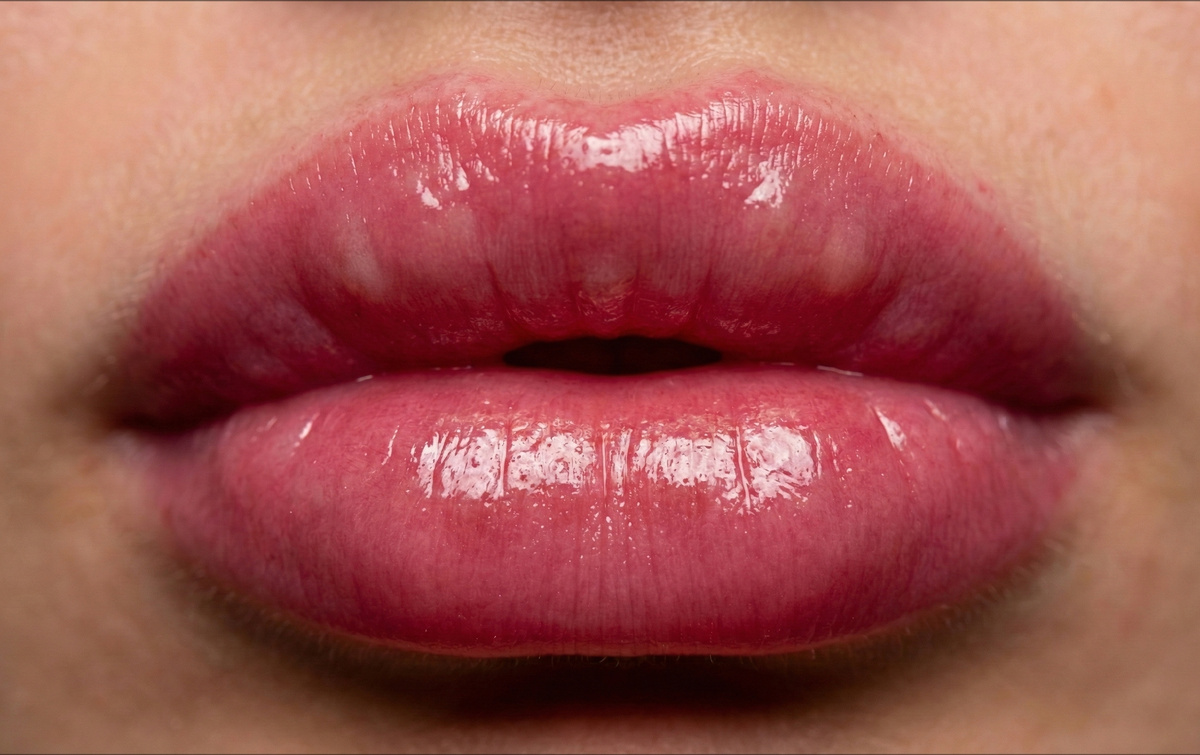 губы, увеличенные биополимером