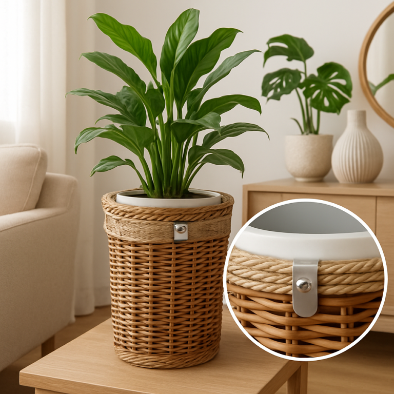    Как надежно закрепить цветочный горшок в ротанговом кашпо: 5 простых способов для идеального интерьера Loza