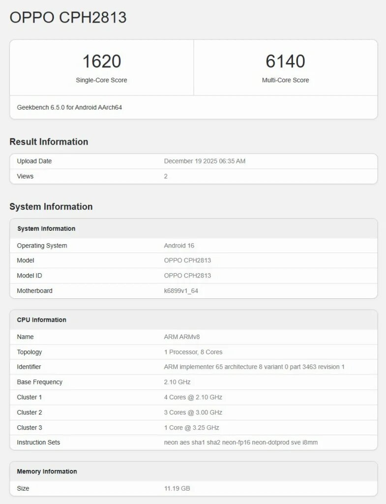    Oppo Reno 15 Pro   
Geekbench