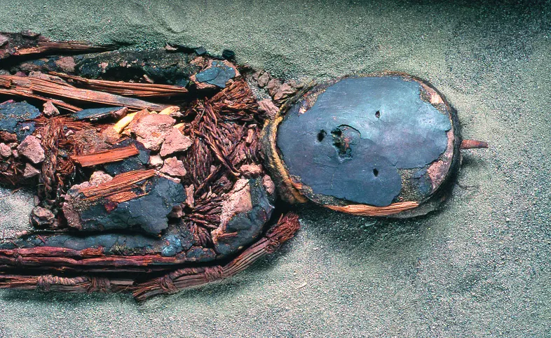 Детская мумия чинчорро «чёрного стиля».