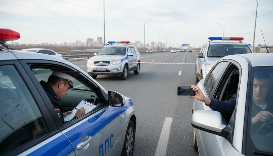 Инспектор остановил водителя за непристёгнутый ремень безопасности