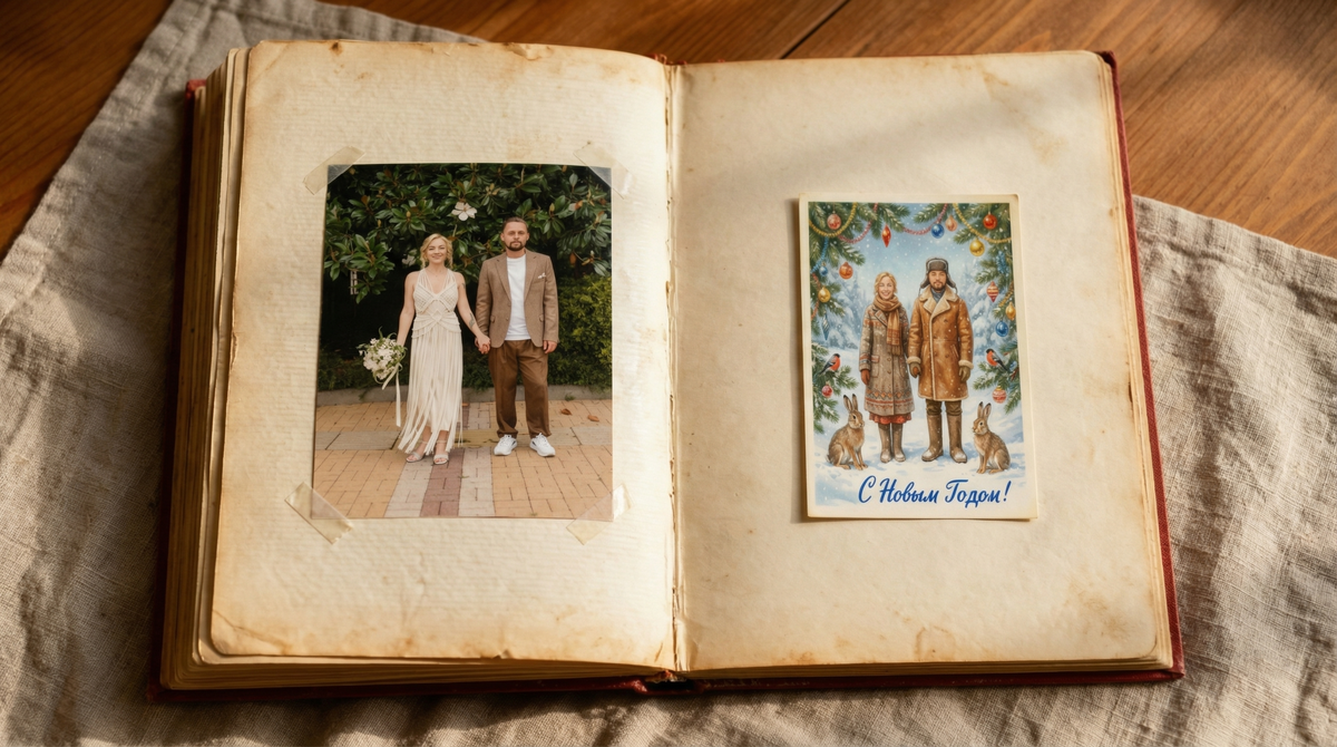 Идея на Новый год: подарить такие открытки родным и близким