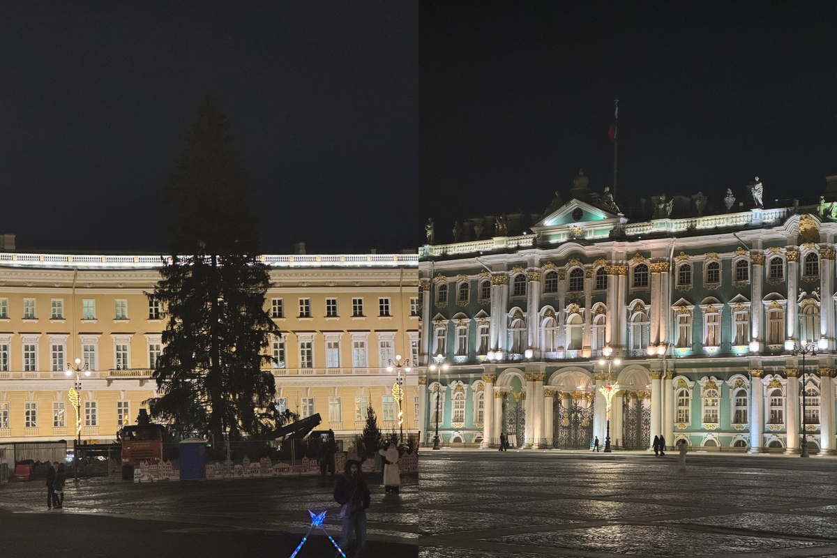 Фото сделано 13 декабря — елка в процессе установки