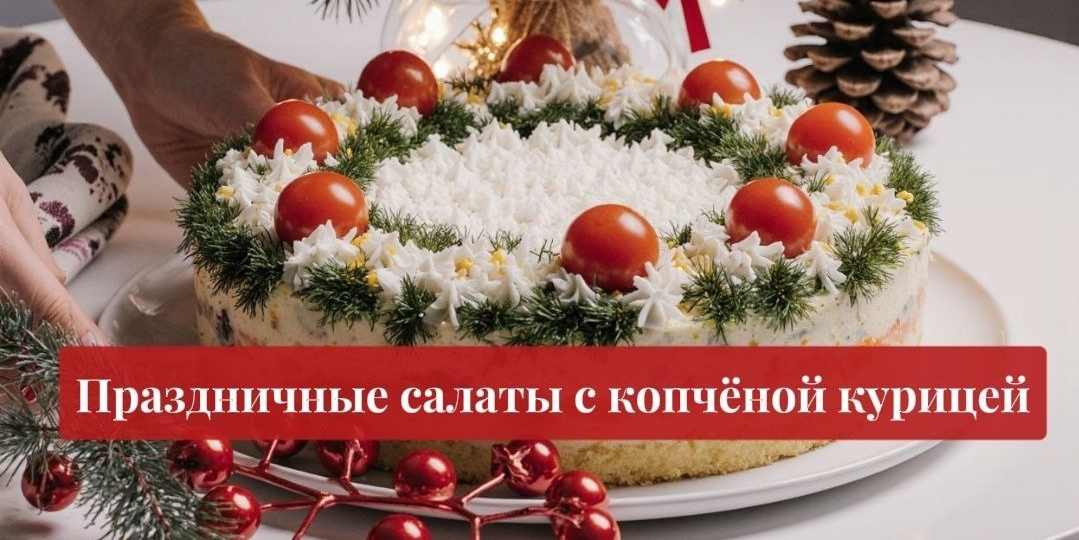 4 праздничных салата для новогоднего вау-эффекта: копчёная курица в главной роли
