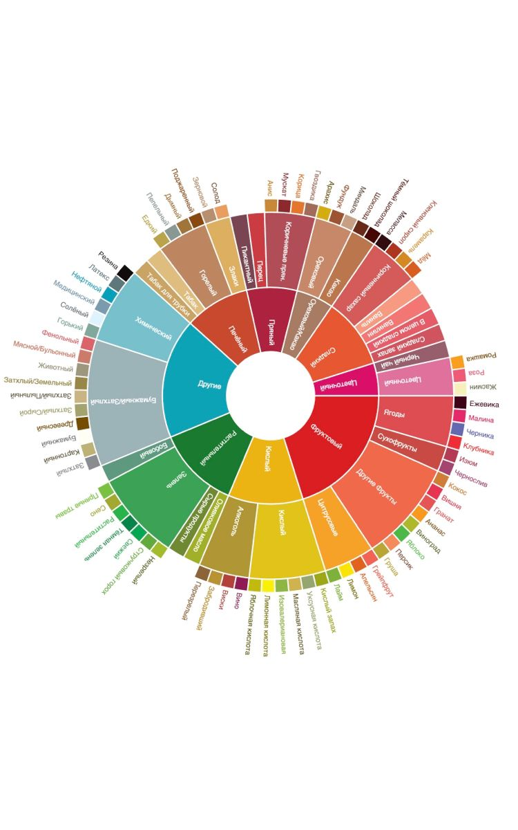 Пример вкусовых дескрипторов в виде "колеса"