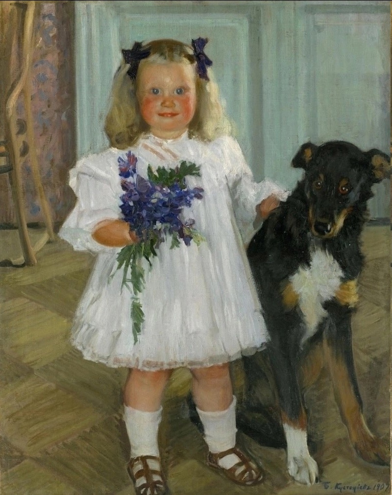 Б. Кустодиев. Портрет Ирины Кустодиевой. 1907