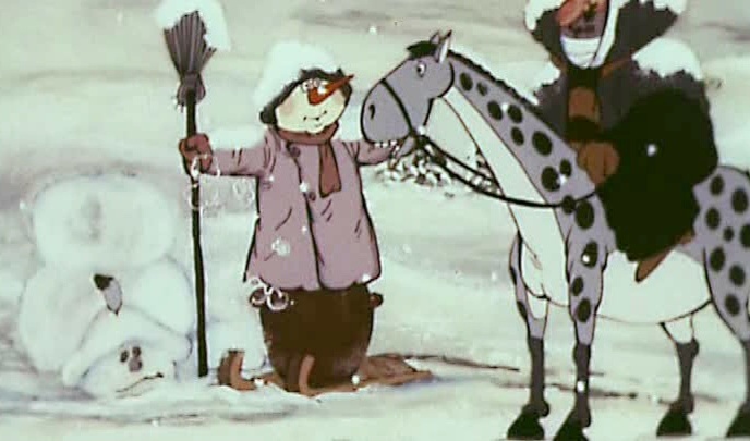 Кадр из советского рисованного мультфильма 1985 года "Ишь ты, Масленица"