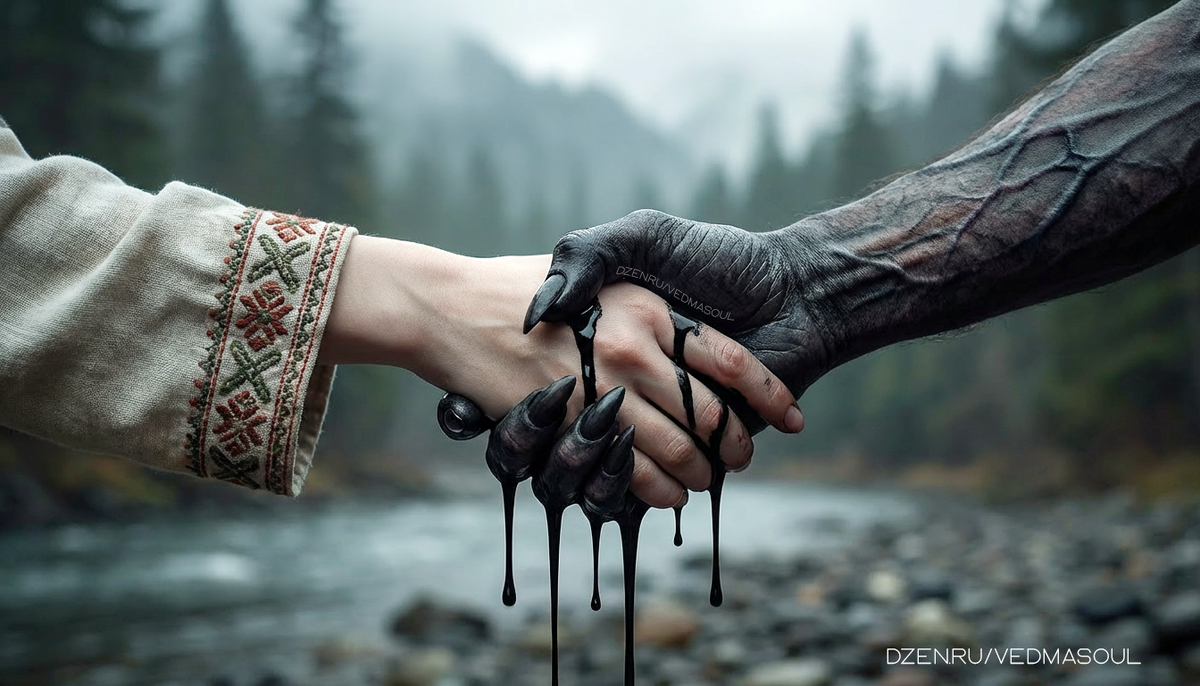 © Авторское изображение @vedmasoul. Cгенерировано ИИ. Порча, расклад, ритуал, чистка