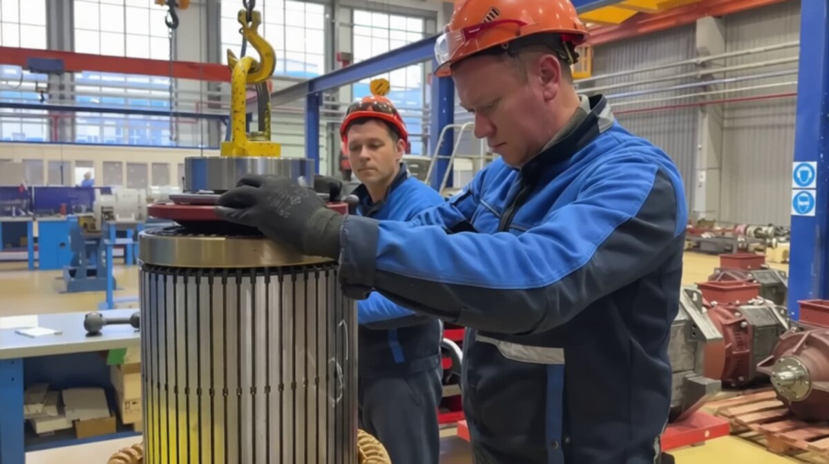   Цех сборки электрических двигателей