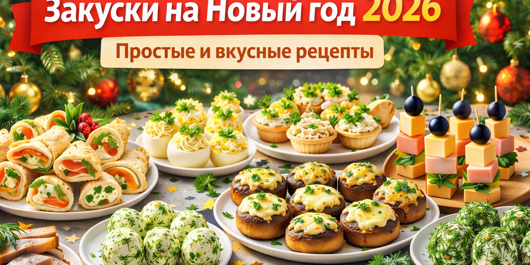 Закуски на Новый год 2026: простые и вкусные рецепты для праздничного стола
