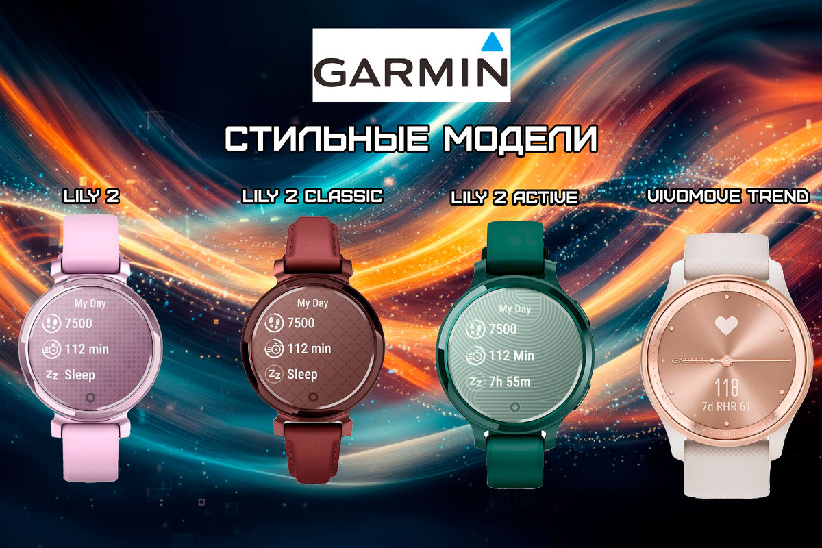 Garmin Lily 2, Garmin Lily 2 Classic, Garmin Lily 2 Active и Garmin Vivomove Trend