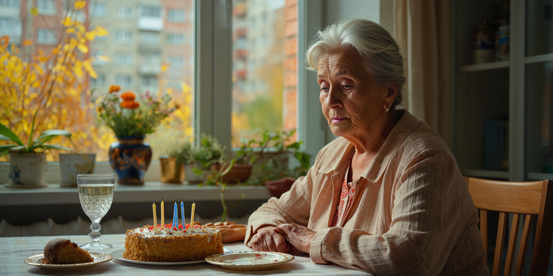 День рождения справляла одна, потому что дети забыли, а напоминать им было стыдно