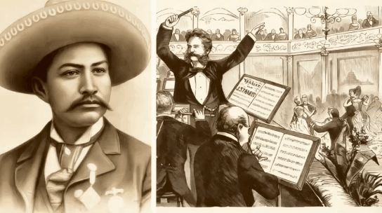 Хувентино Росас и Иоганн Штраус. Фото: Getty/Alamy