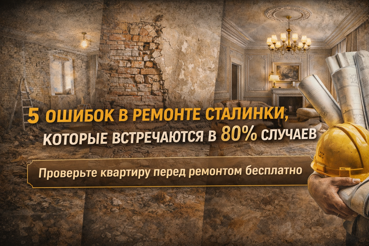 5 ошибок в ремонте сталинки, которые встречаются в 80% случаев