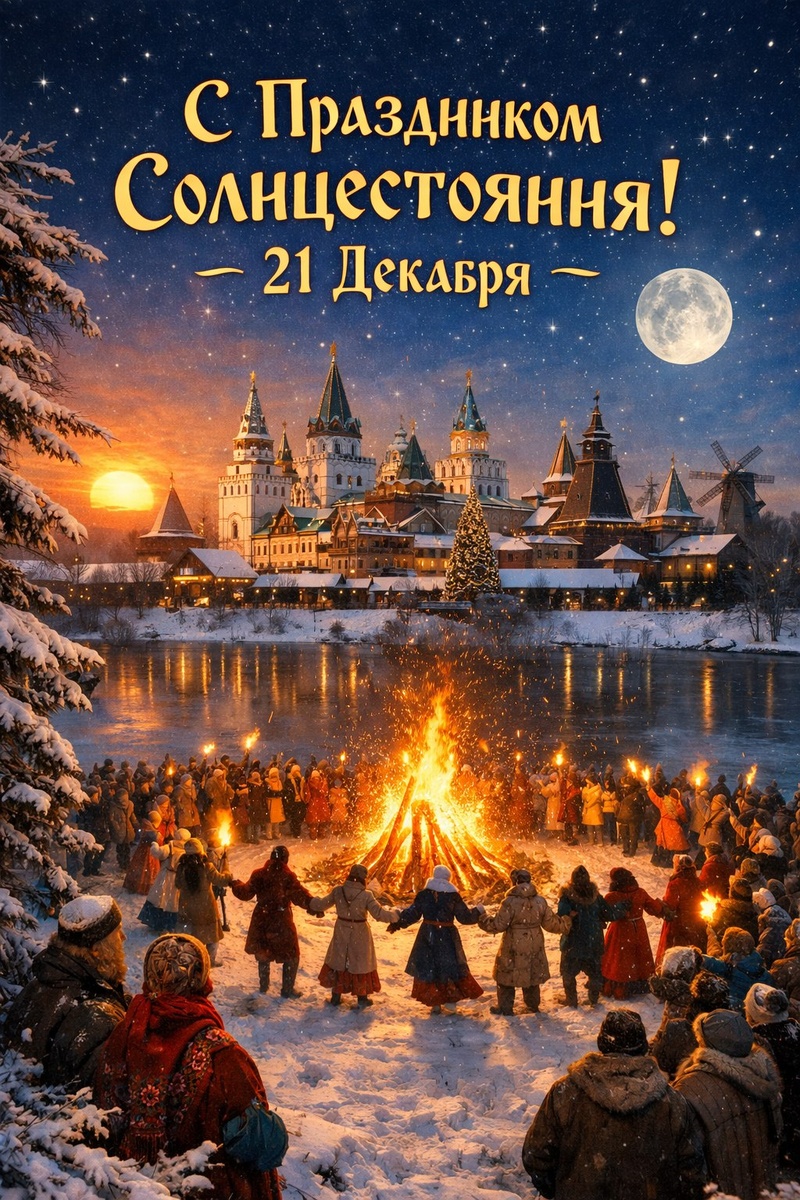 День зимнего солнцестояния — один из самых древних и символичных праздников в истории человечества. Это момент, когда солнце достигает самой низкой точки над горизонтом, а ночь становится самой длинной в году. Но именно с этого дня световой день начинает понемногу расти.

На Руси солнцестояние воспринимали не как конец, а как точку перехода. Считалось, что природа замирает, чтобы затем начать новый круг жизни. Люди старались провести этот день спокойно: без суеты, с огнём в доме, с мыслями о будущем и с благодарностью за прошедший год.

С этим днём связывали надежду на обновление, урожай, тепло и благополучие. Не случайно многие зимние традиции — огни, свечи, украшения — символизируют возвращение света.

В Кремле в Измайлово солнцестояние ощущается особенно ярко. Здесь, среди деревянных теремов, куполов и зимнего воздуха, легко представить, как столетия назад люди так же ждали, когда день станет длиннее, а солнце — ближе.

Пусть этот день станет напоминанием: даже в самый тёмный момент свет уже на пути.
Кремль в Измайлово поздравляет вас с праздником солнцестояния ✨