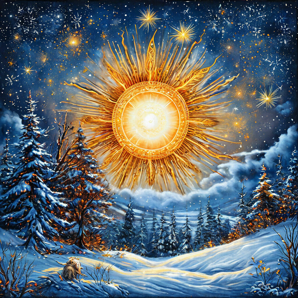 21.12.2025 г, воскресенье – день зимнего солнцестояния, самый короткий день в году. Картинка из интернета для иллюстрации публикации.