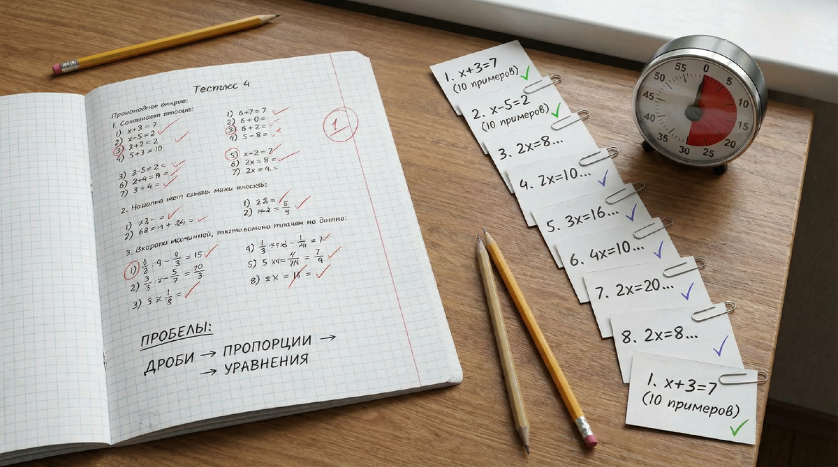 Диагностика пробелов в фундаменте и разбиение сложной темы на 10 микрошагов с контролем прогресса.