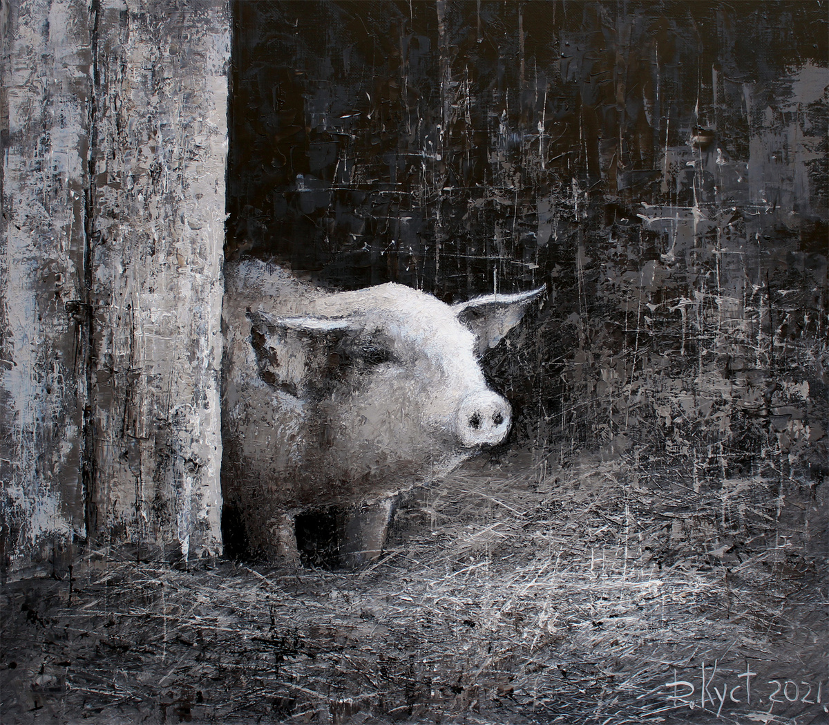 Художник Дмитрий кустанович. Новый мир, 70×80 см, холст, масло, 2021