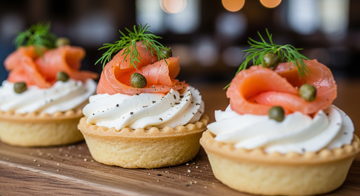 ТАРТАЛЕТКИ С СЫРОМ И КРАСНОЙ РЫБОЙ