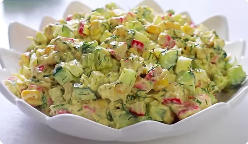 Рецепт салата с крабовыми палочками по-новому