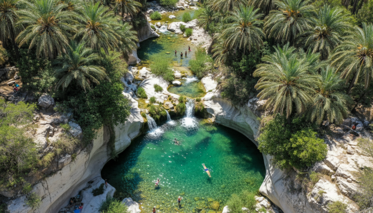 Вади Шаб, Оман: купание в каньоне, природные бассейны.
