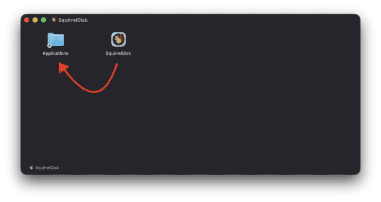    Для установки достаточно открыть загруженный файл и перетащить программу в папку