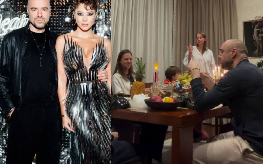 36-летняя Полина Диброва и 51-летний Роман Товстик проводят время с детьми от прошлых браков