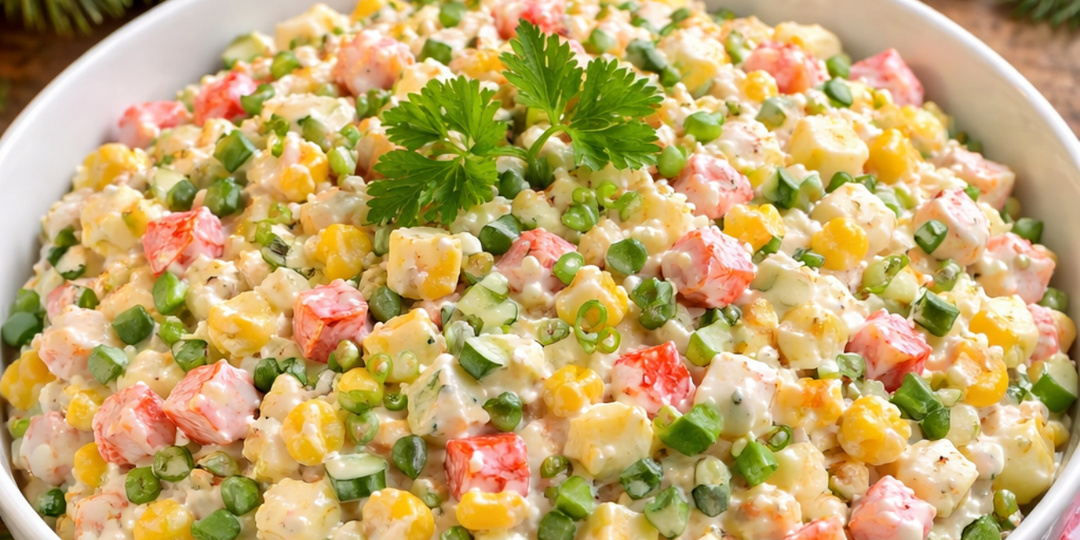 Салат крабовый "по-новому": я долго искала этот рецепт, вкуснее в жизни не ела. Моя семья его просто обожает, всегда целыми тазиками готовлю