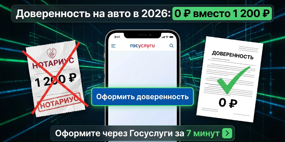 📝 С 1 января 2026 доверенность на авто через нотариуса — переплата. Вот как оформить её за 7 минут и 0 ₽