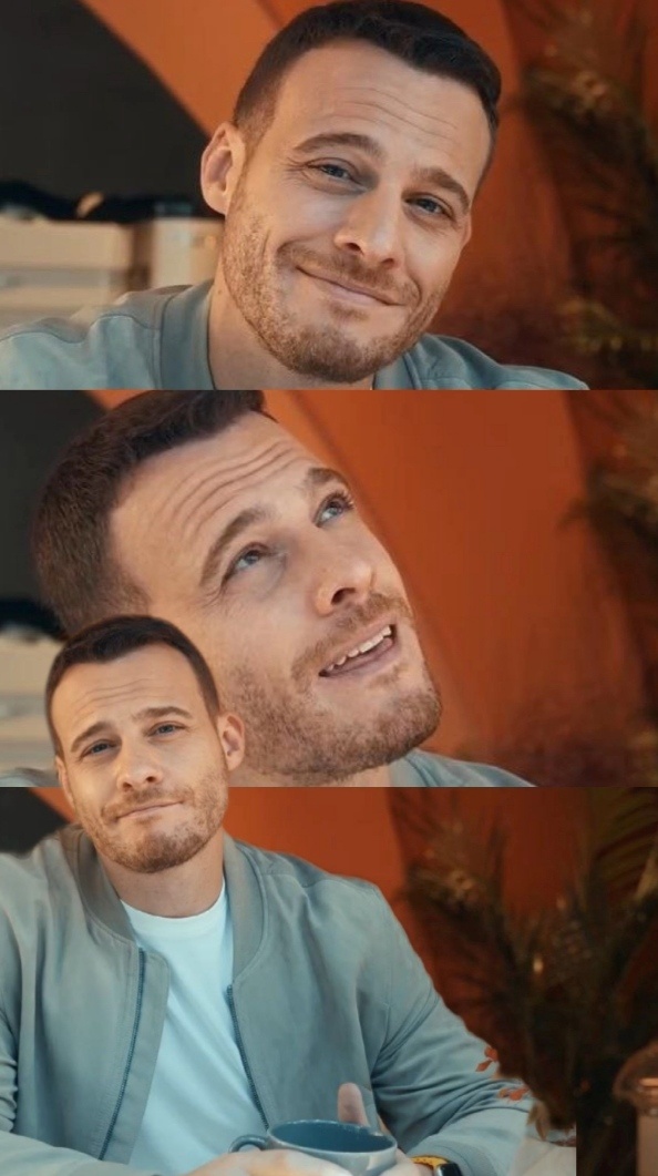 Скрин, коллаж из рекламы. Керем Бюрсин для мобильного оператора “Turkcell”.