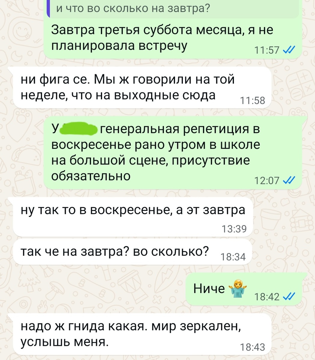 Скрин переписки