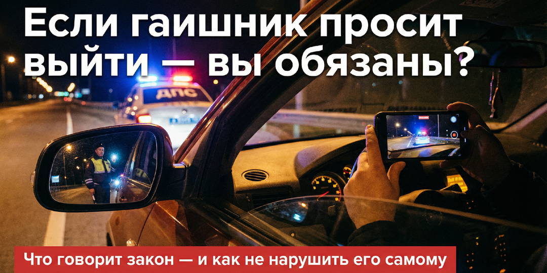 🚨 Меня остановили и велели выйти из машины. Я отказался — и имел на это полное право. Вот что говорит закон (и когда выйти всё же надо)