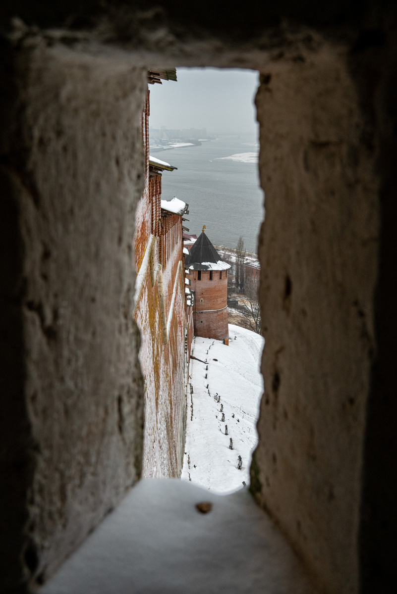 вид на Волгу из бойницы