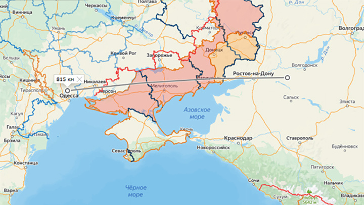    Если наши ракетчики не выходили на западную окраину Ростовской области, то дистанция последних зафиксированных врагом ударов и заявленная им же дальность новой русской ракеты примерно совпадают. Скриншот: ostarmour.info