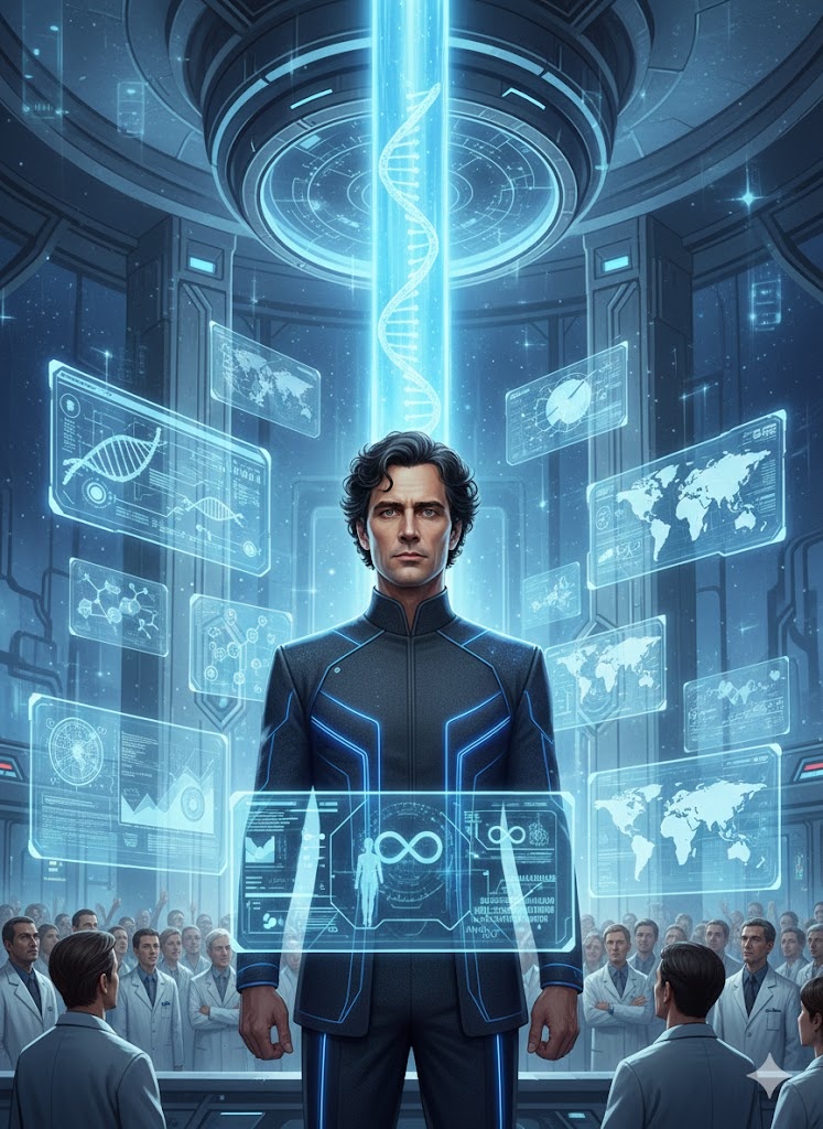 "Архитектор бессмертия", иллюстрация создана сетью Джемини