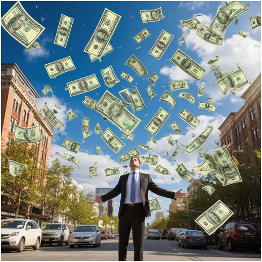 Сгенерировано ИИ- как справиться с с упавшим с небес денежным потоком.
