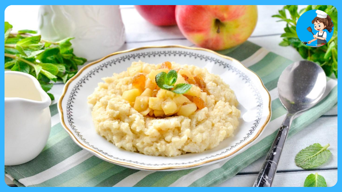 каша на молоке с фруктами