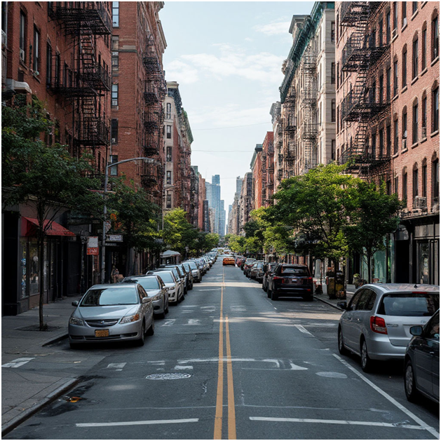 Сгенерировано ИИ- обычная, но сознательная  жизнь  обычного города.