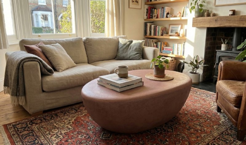 Столик созданный из микроцемента