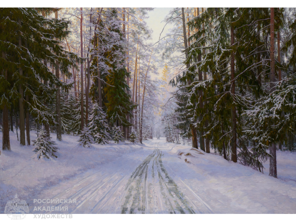 Фрагмент экспозиции «Династия художников Кугачей. Живопись. Реализм» в МВК РАХ (Москва, Пречистенка, 19). Фото: Виктор Берёзкин, пресс-служба РАХ. 2025.