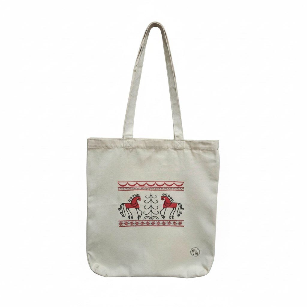 Внешний вид вышивки на сумке