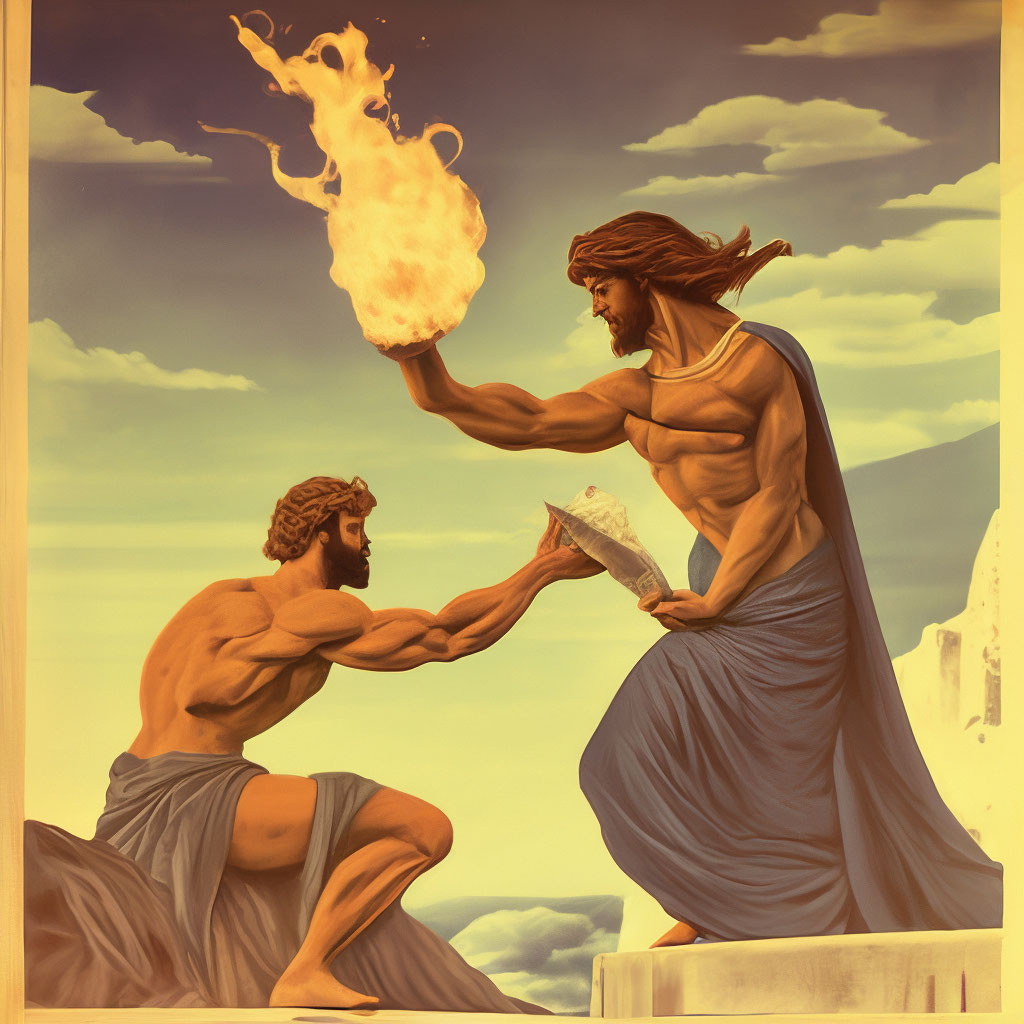 Титан Прометей – покровитель людей и защитник их от произвола богов. По легенде похитил огонь с Олимпа и подарил людям. Картинка из интернета для иллюстрации статьи.