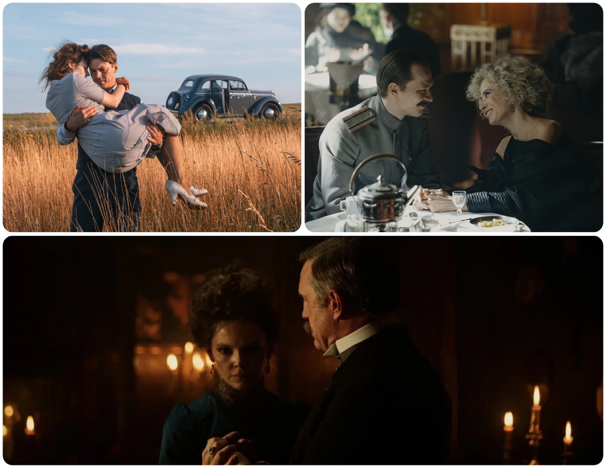 Кадры из сериалов "Берлинская жара", "Хроники русской революции" и "Царь ночи". Коллаж автора.