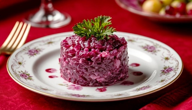 "Сельдь под шубой из свекольной глазури". Иллюстрацию из интернета редактировала Татьяна Федотова.