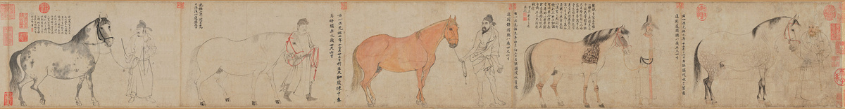 Ли Гунлинь (字伯時, 1049-1106). «Пять коней» (五马图)