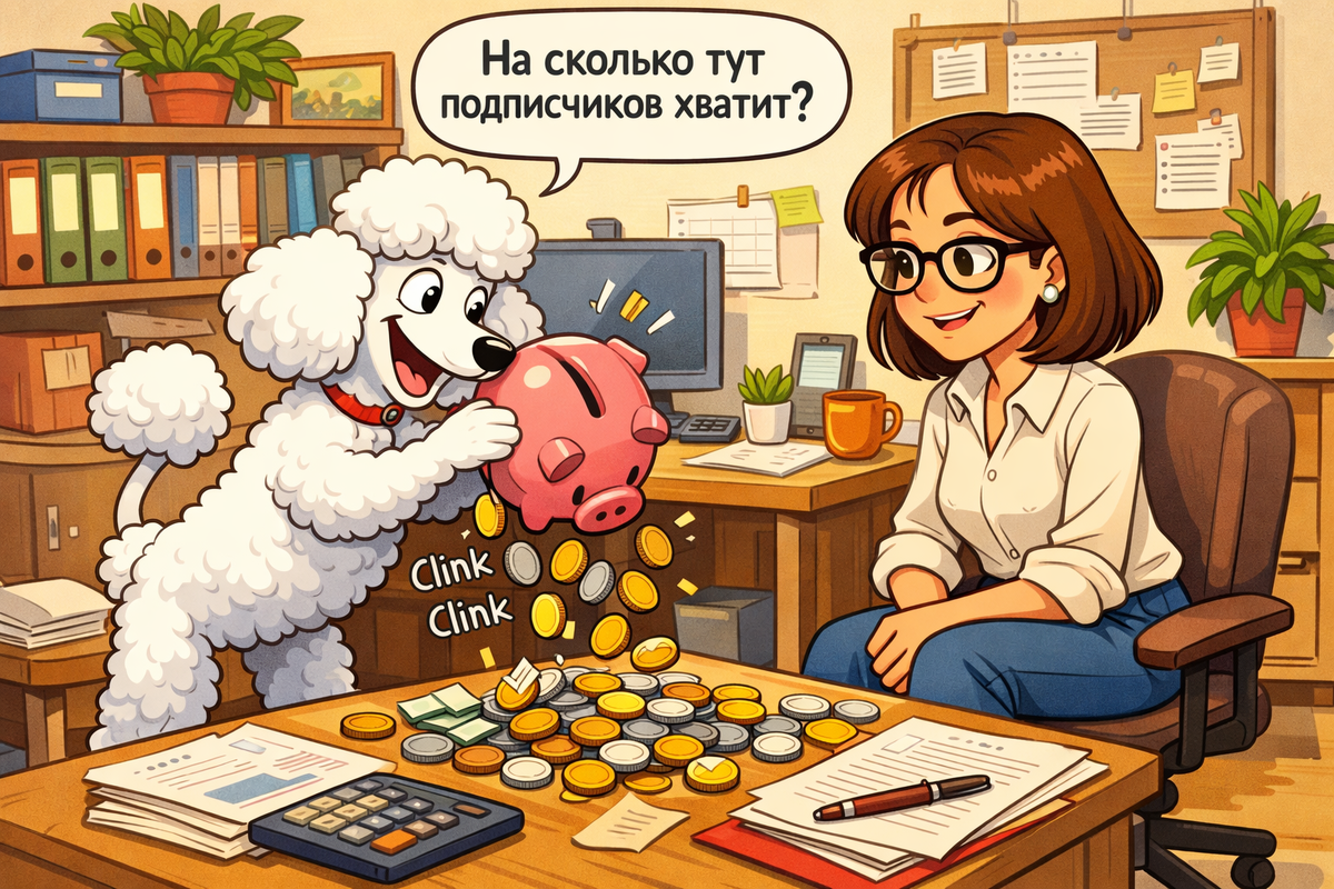 Одна монетка-один подписчик, это много или мало?