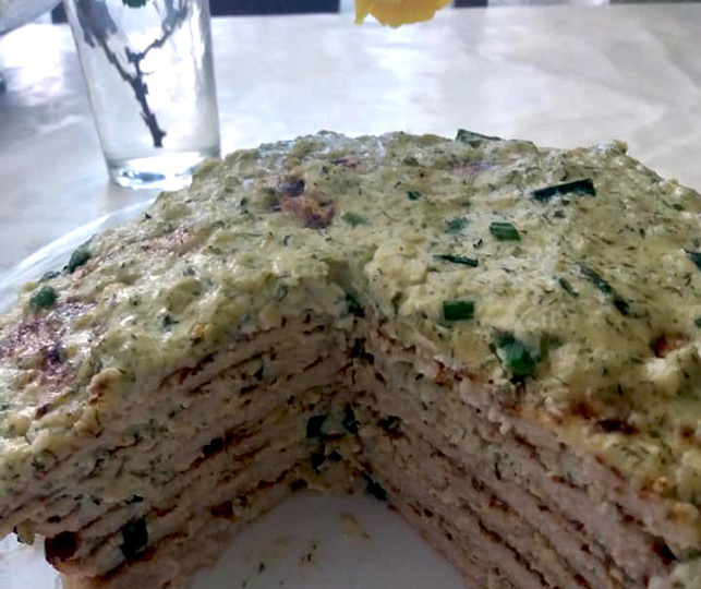 Куриный блинный «торт»