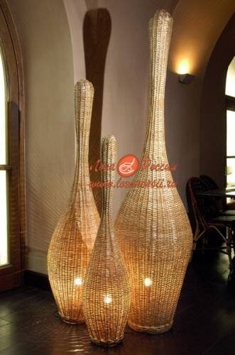Лампа плетёная.
