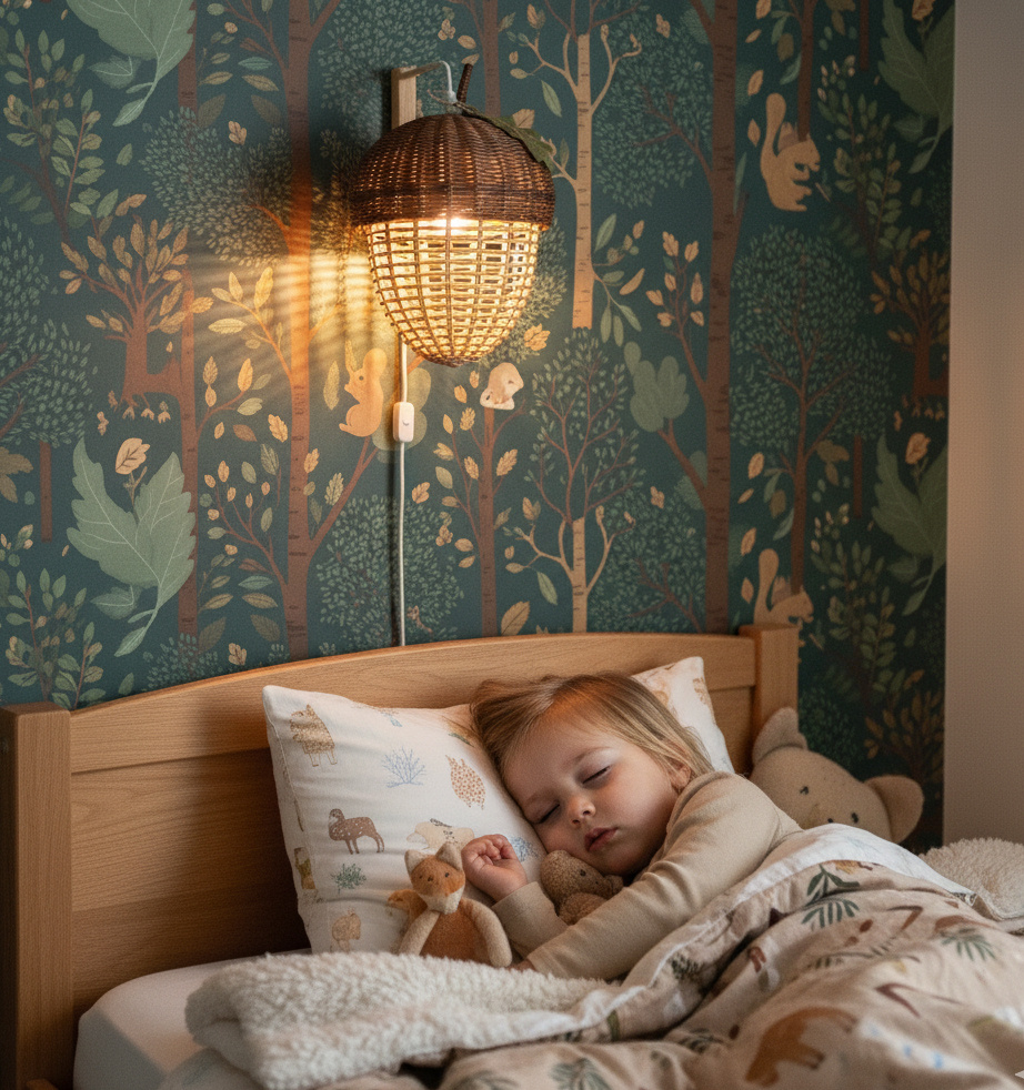 Сказочный светильник "Желудь" для детской комнаты в ЭКО стиле от "Генератора уюта".