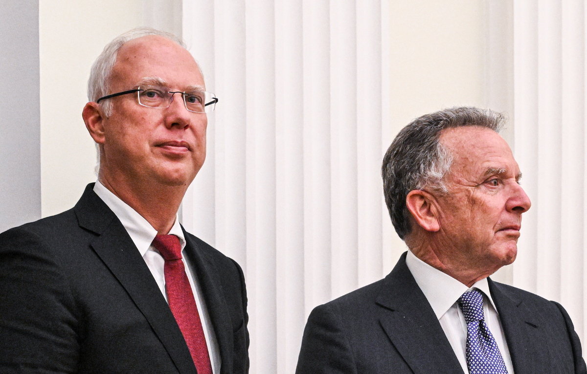    Специальный представитель президента РФ, генеральный директор РФПИ Кирилл Дмитриев и спецпредставитель президента США Стивен Уиткофф  Кристина Кормилицына/POOL/ТАСС